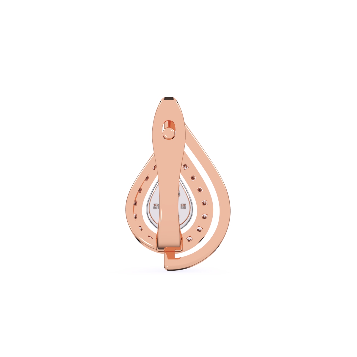 Dazzling Pear Shaped Halo Diamond Hoop Earrings